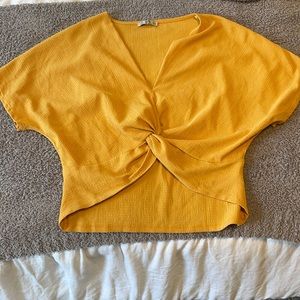 Zara yellow flowy crop top